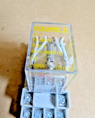 Square D 8501RS14V20 Power Relay w/ 8501NR45 Base, 120VAC, 5A, 4PDT (New NB)
