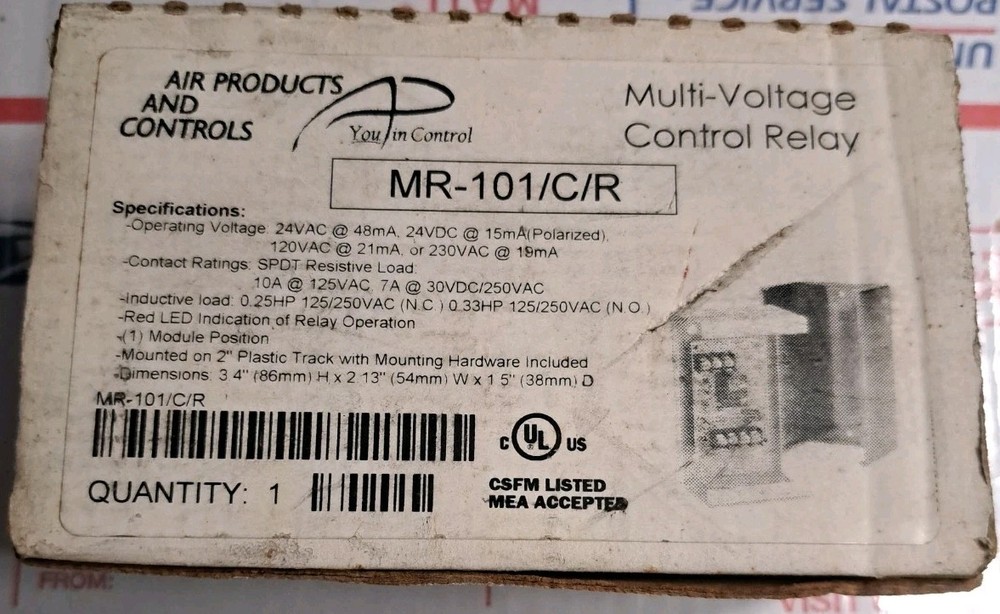 Air Products and Controls MR-101/C/R Control Relay