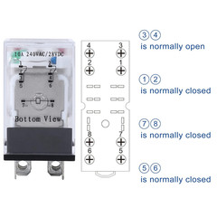 Electromagnetic Power Relay 8-Pin 10A 12V DC DPDT for Industrial and Automotive