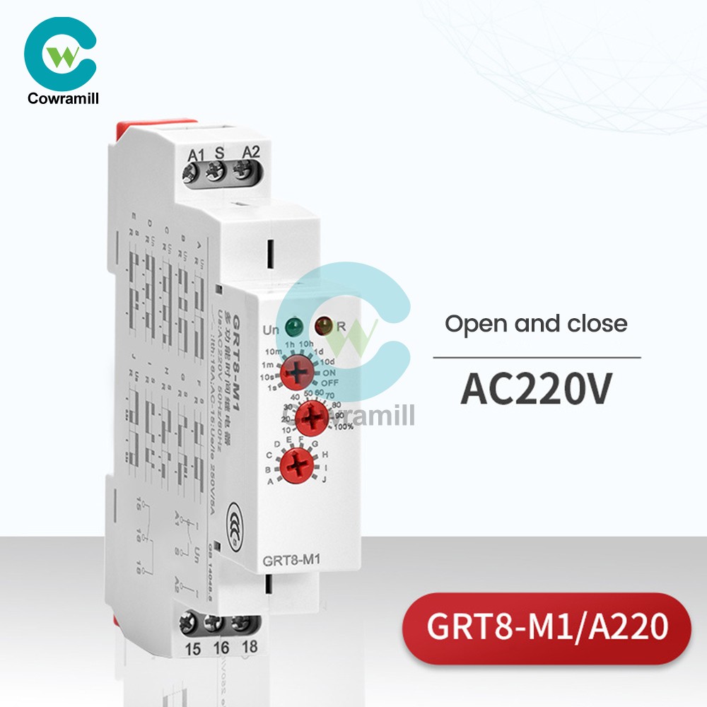 AC/DC12V-240V A220V 16A On Delay Off Delay Timer Relay Time Delay Relay Din Rail