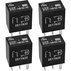 Set of 4 Plug-in Automotive Relays 12VDC 4 Pins – OEM Replacement for Ford Vehic