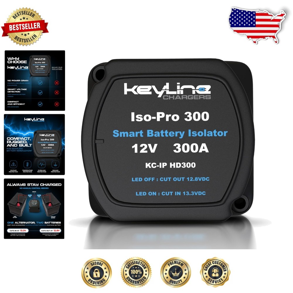 Elite 300 Amp Dual Battery Isolator – Voltage Sensitive Relay, Zero Power Loss