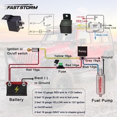FASTSTORM Electric Fuel Pump Relay Kit 12V Relay Bypass Switch Kit Fuel Pump