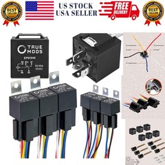 6 Pack BOSCH STYLE 5 PIN 12V Relay Kit ,12 Volt Automotive Relays for Auto Fan