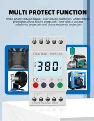 3 Phase Voltage Protector Relay Adjustable Over Under Monitoring Meter 380VAC