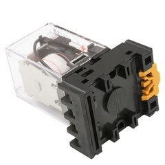 10 Pack Electromagnetic Power Relay 110V AC, 8-Pin DPDT with Base Socket for HVA