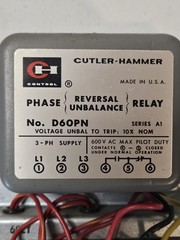 NEW Cutler-Hammer D60PNC Phase Monitoring Relay Series A1 Open Type 480V 60 Hz