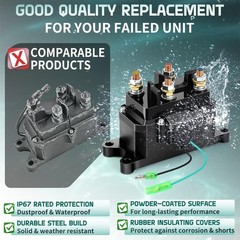 12V 250A Winch Solenoid Relay Contactor with 6 Protecting Caps for ATV UTV 20…
