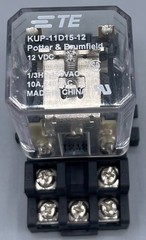 KUP-11D15-12 Power Relay, DC, Monostable, 2 Form C DPDT-CO, 10 A Contact Rating