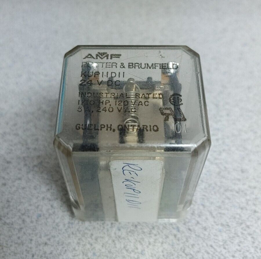 POTTER & BRUMFIELD KUP11D11 24VDC 120-240VAC 5A 1/10HP RELAY WOW!!
