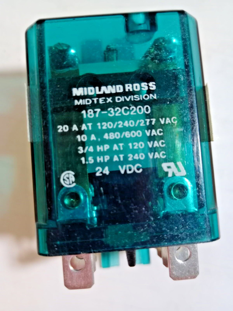 MIDLAND ROSS 187-36C200 RELAY 24VDC New Open Box