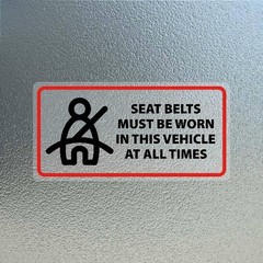 10-Pack “Seat Belts Must Be Worn at All Times” Vehicle Warning Sticker, 2×4 Inch