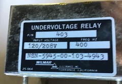 Wilmar Electronics Undervoltage Relay 403