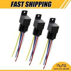 THREE JD-2912 5 Pin DC 48V 40A Universal Car Fuse Relay Switch Power w/Harness