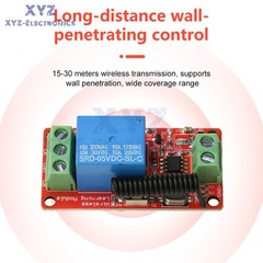 DC 5V 12V 24V Wireless Remote Control Receiver Switch Relay Module 1CH 433MHz