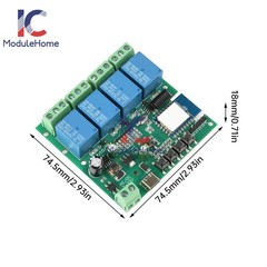 DC/AC7~32V 433MHz 4Channel Tuya Wireless RF Relay Remote Control Switch Receiver