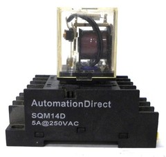 AUTOMATION DIRECT SOCKET SQM14D & RELAY HH54PW-F, 24VDC