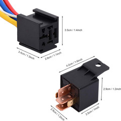 2 Packs Car Relay with Harness Truck Motor Heavy Duty 5-Pin 80A 12V Relay On/Off