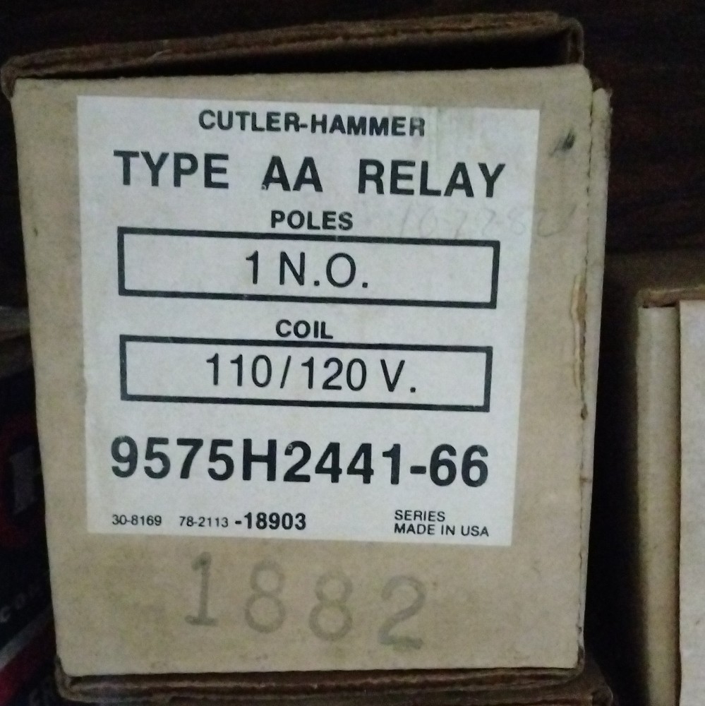 Cutler-Hammer Type AA Relay 1 N.O. 1P 110/120V Coil 9575H2441-66