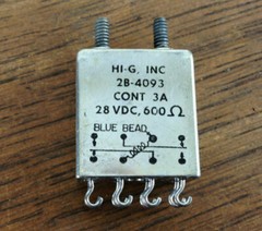 NOS – Hi-G Electromagnetic Relay 2B-4093 28VDC #100