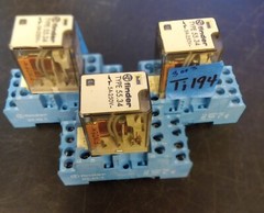 Finder Type 55.34 Relay 5A-250V with Finder Relay Socket 94.44.1 LOT OF 3