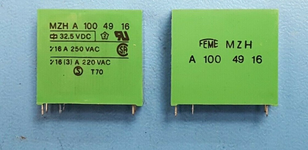 RELAY, MINIATURE, MZH-A-100-49-16, FEME, 32.5 VDC,MADE IN ITALY ,NEW (2 pcs)