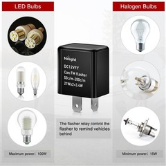 4PCS Flasher Relay Adjustable 2 Pin Electronic Blinker Relay 12V Fixes Motorc…