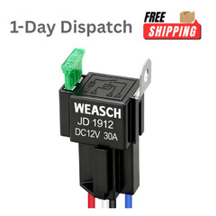 12V 30A 4 Pin SPST Fuse Relay Switch Kit with Harness 14 AWG Wires