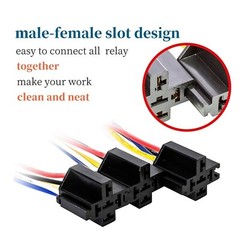 5PCS 12V Car Audio Relay Switch Harness 40 Amp Clear 14AWG Wire 5PIN SPST Relays