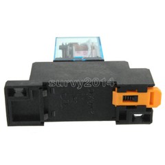12V DC Coil Power Relay LY2NJ DPDT 8 Pin HH62P JQX-13F With Socket Base