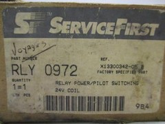 ServiceFirst RLY 0972, Relay Power/Pilot Switching; 24V Coil