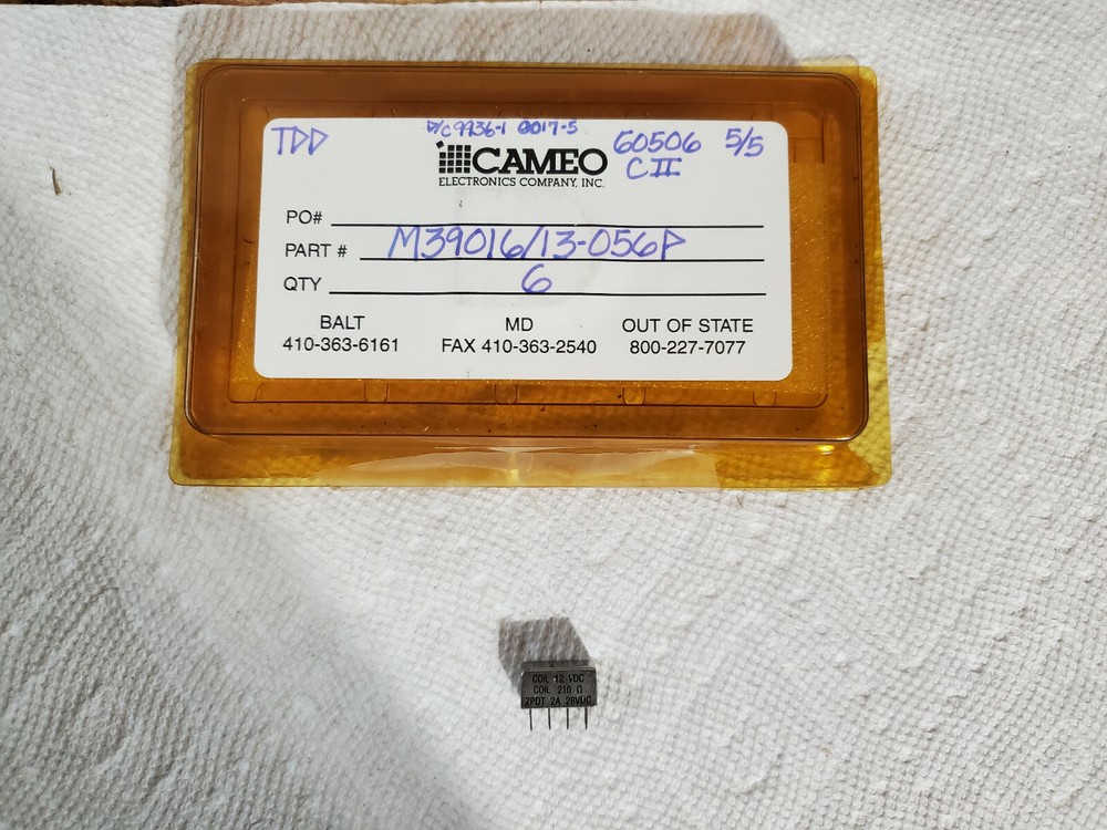 Tyco Electronics M39016/13-056P MIL Spec Low Signal Relay