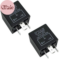 3-Pin LED Flasher Relays CF13, Fixed 12V Electronic Blinker Relay, Pack of 2
