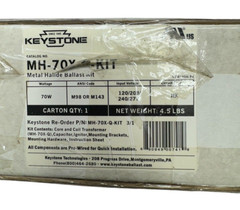 Keystone MH-70X-Q-KIT-3/1 Metal Halide Ballast Kit, 70W Core & Coil Transformer