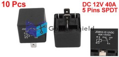 5Pcs JD2912 5 Pins SPDT Vehicle Car Security Power Relay DC12V Coil 40AKd