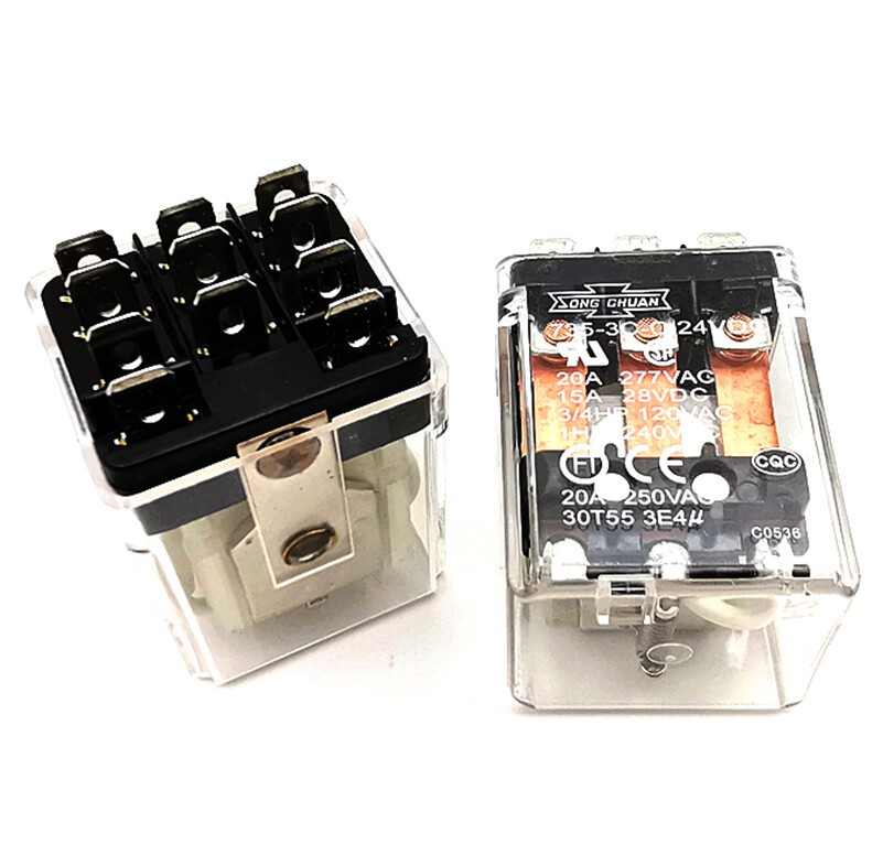 2Pcs Intermediate Relay 11Pins 20A 277VAC 735-3C-C 24VDC 24VDC