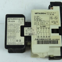 Mitsubishi SR-N4 Power Contactor Relay 120V Coil W/ UN-AX4 Aux Block