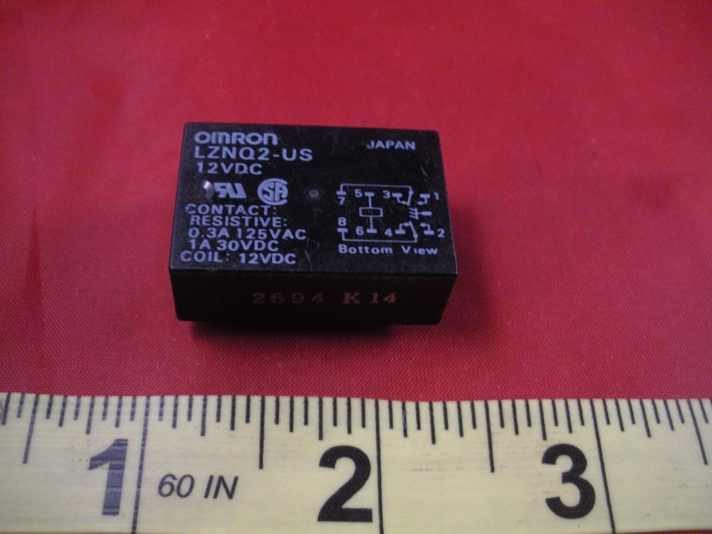 Omron LZNQ2-US-DC12 Relay Coil 12vdc Sealed Resistive 0.3a 125vac 1a 30vdc used