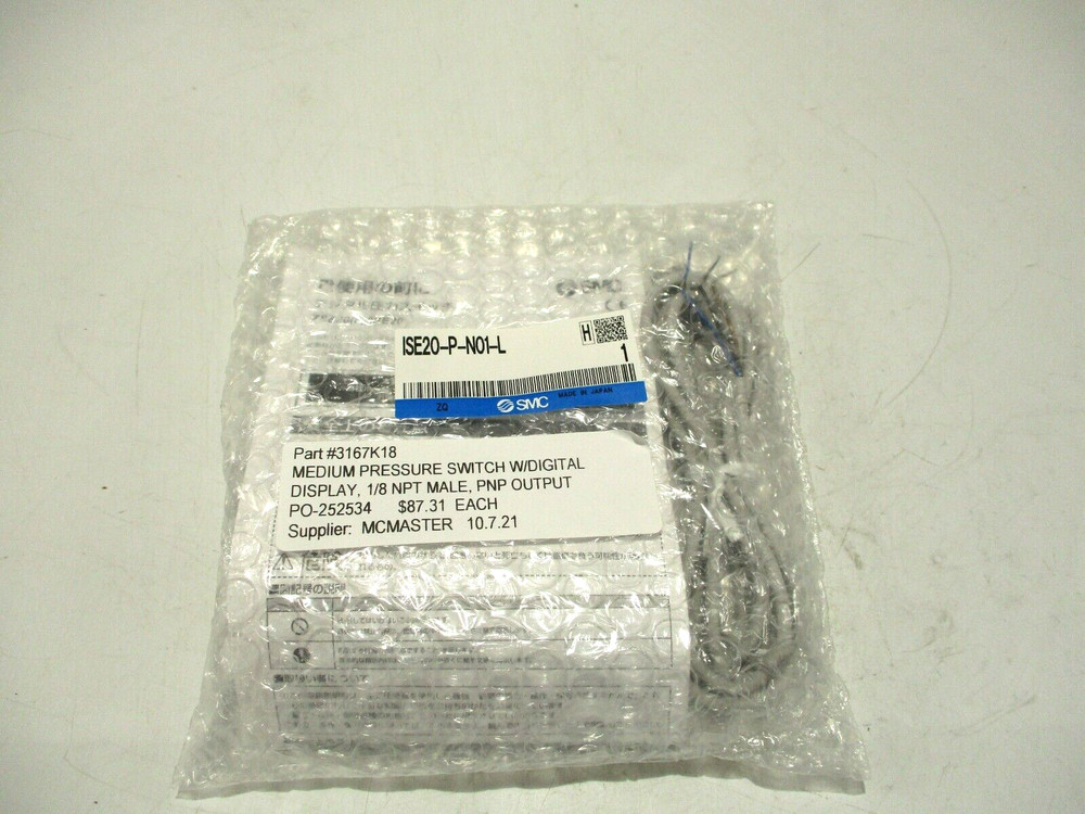 NEW SMC ISE20-P-N01-L 3 SCREEN MEDIUM PRESSURE SWITCH W/DISPLAY 1/8 “NPT