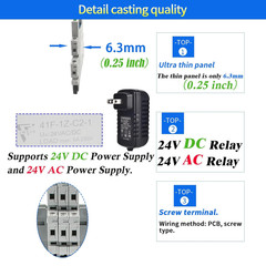 2Pcs Miniature Power Relay DC 24V HF41F/24-ZS 5 Pin 1NO 1NC 6A SPDT with LED In