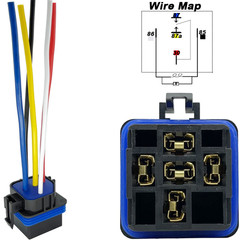 40/30AMP 12VDC Waterproof Relays with Built-In Diode, 5-Pin Automotive Relay Kit
