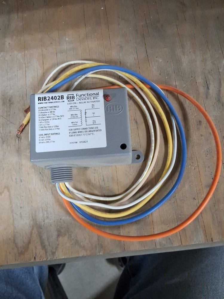 Functional Devices RIB2402B 24VAC/DC & 208-277VAC SPDT 20A Enclosed Relay