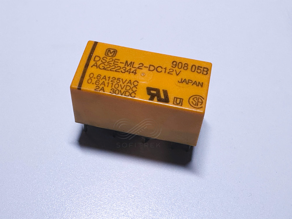 DS2E-ML2-DC12V AG222344 MATSUSHITA PCB Relay DPDT 12VDC 2A 400mW 2 Coil Latching