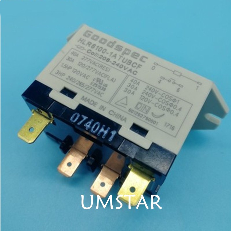 1PCS HLR6100-2ATNBCF 208-240VAC GOODSPEC Relay 240VAC 30A 6Pins New