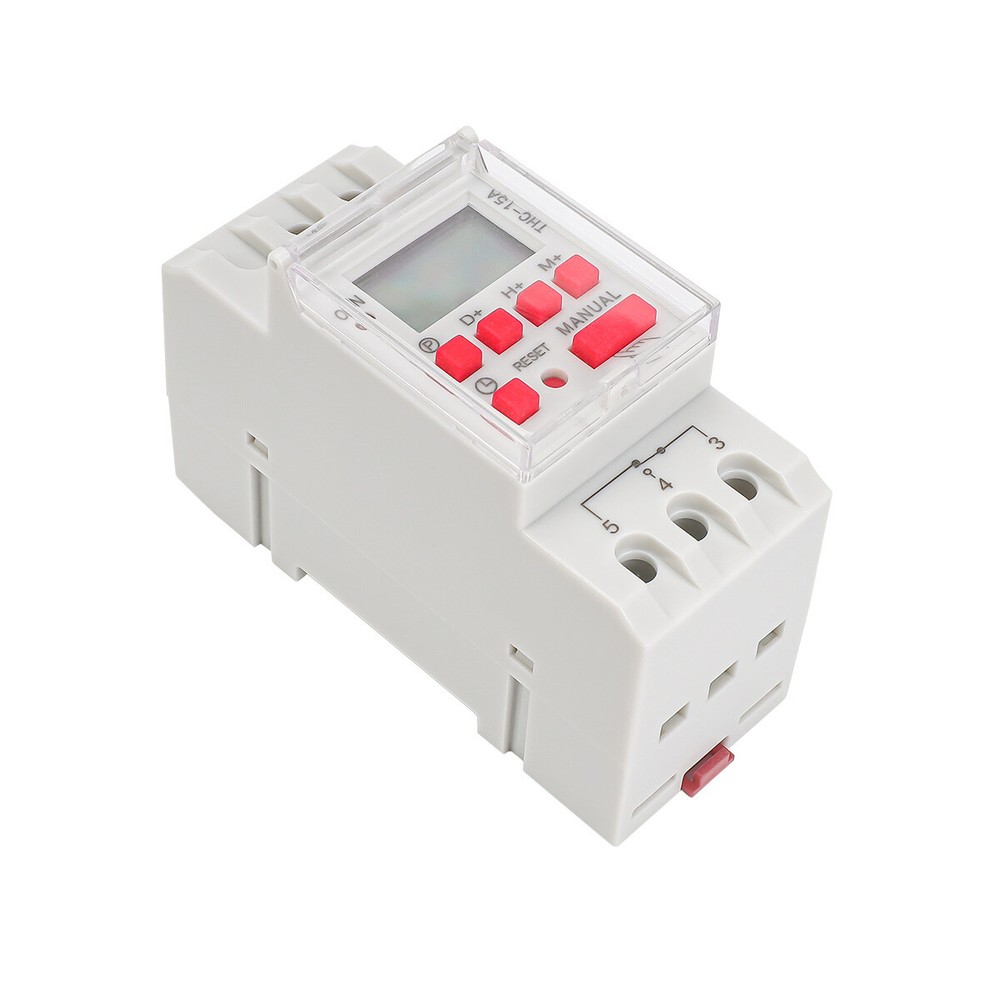 GEYA Programmable Digital LCD Timer Weekly Electronic Switch 15A AC/DC 12-240V