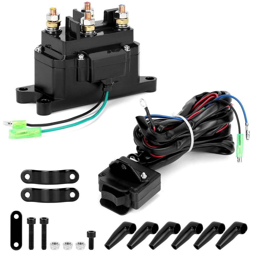 12V 250A Winch Solenoid Relay Contactor for ATV/UTV, 2000-5000 lbs, Rocker Switc