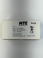 NTE Electronics R02-11A10-240 Relay, 10 Amp DPDT 240VAC 8-Pin Octal