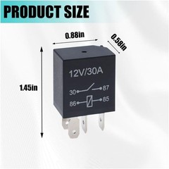 4PCS 4 Pin Relays, 12V 30A Automotive Starter Relay Multi-Purpose Heavy Duty …