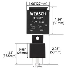 2 Pack Car Relay, 12V 40A, 4 Pin SPST, Automotive Switches and Starters, Wate…