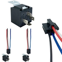 Automotive Relay 12V DC 4 Pin SPST Power Switch Kit 40A 30A Car Truck 2 Pack
